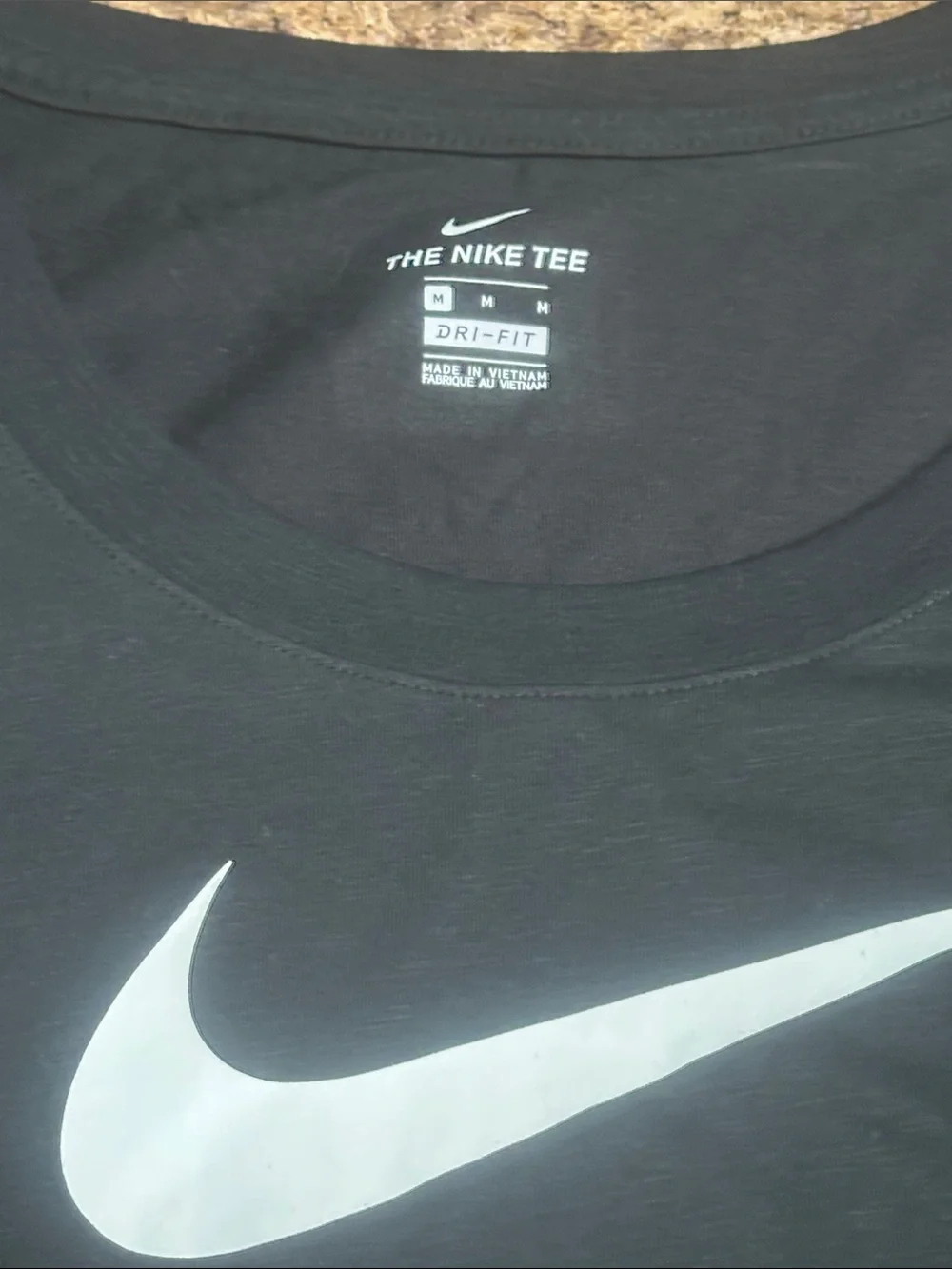 NWT Nike Black Short Sleeve Tee with White Swoosh Medium